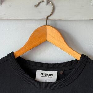 Black boxy cotton tee (M)